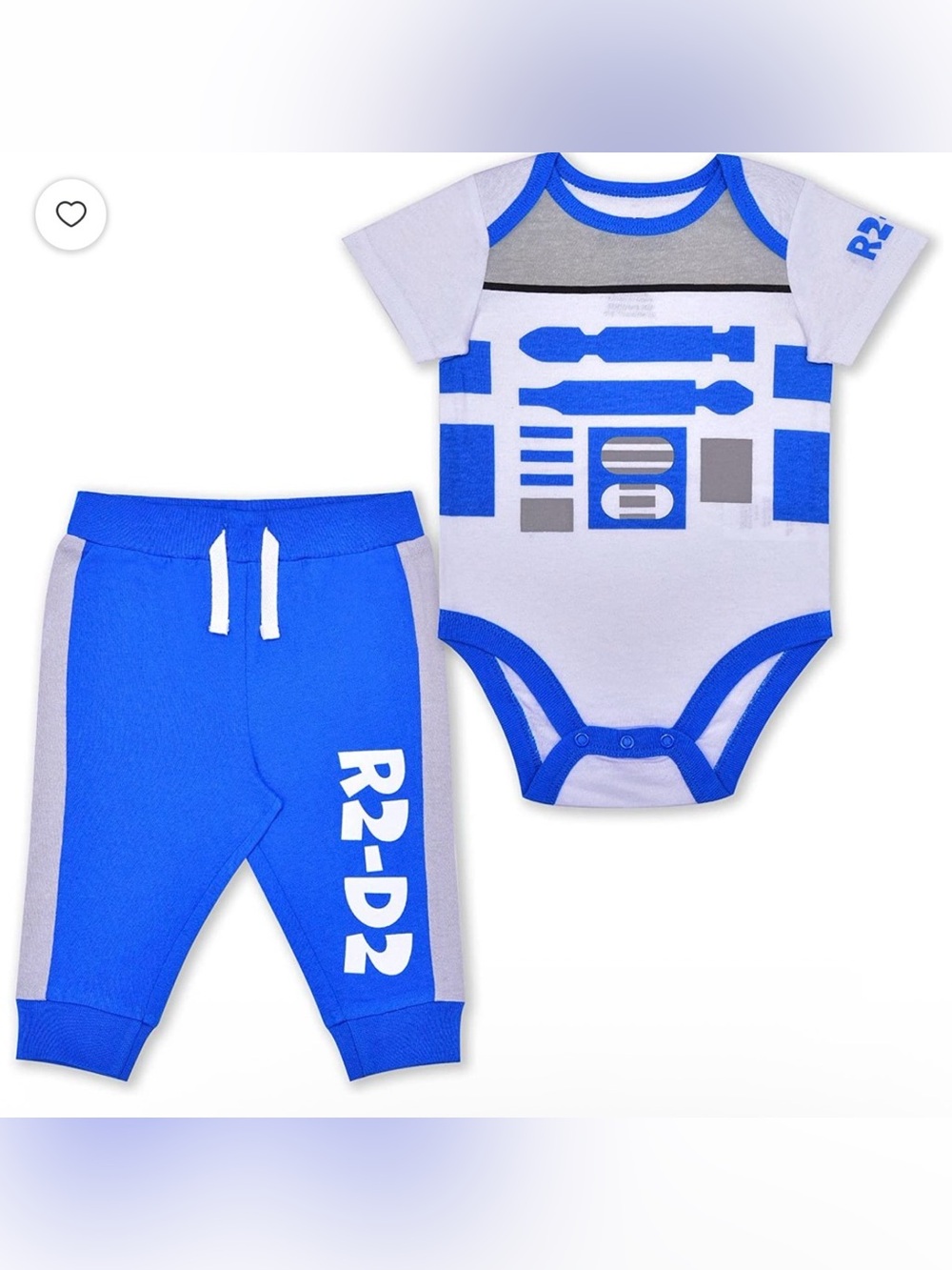 Disney R2-D2 Blue, White & Gray Baby One-Piece 0-3 months nwt